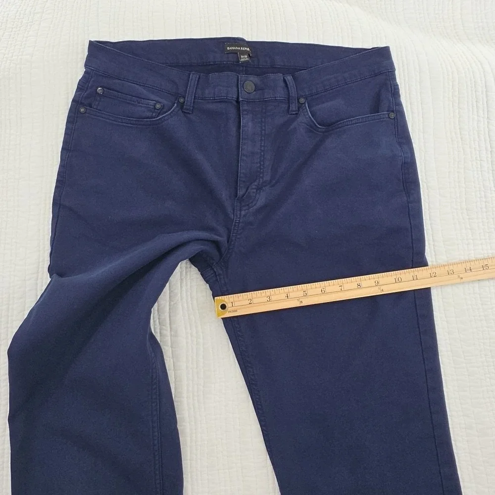Banana Republic Core Pants Men's 36x30 Navy Blue 5 Pocket Design Stretch Comfort - Picture 10 of 15